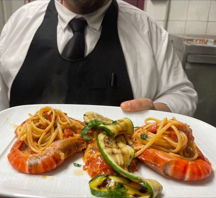 Linguine aux gambas et courgettes grillées